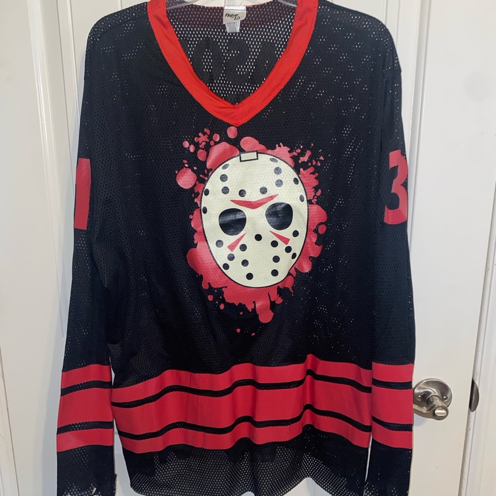 Friday the 13th Black and Red Hockey Mask Jersey Jason